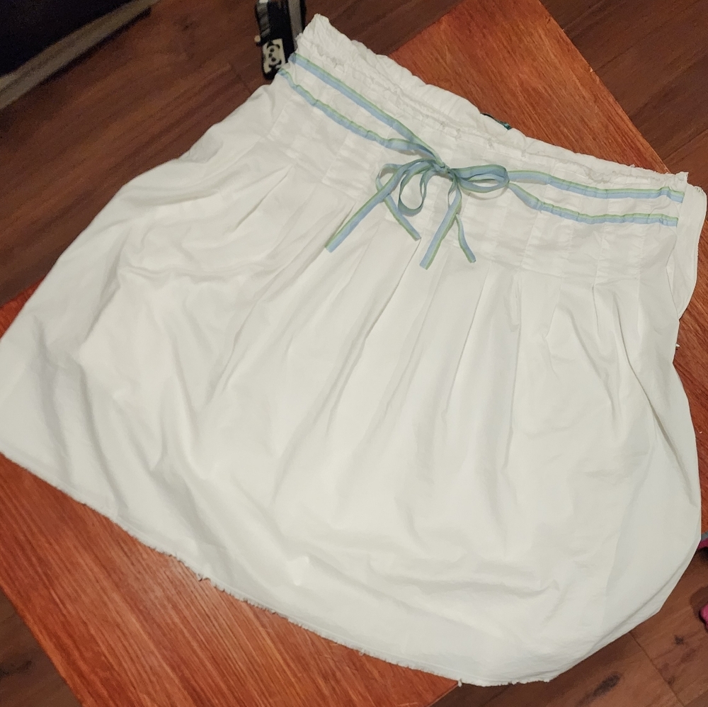 White Skirt with Blue Accents